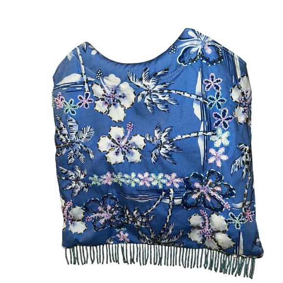 Vintage blue Hawaiian beaded hand bag - Picture 4 of 6